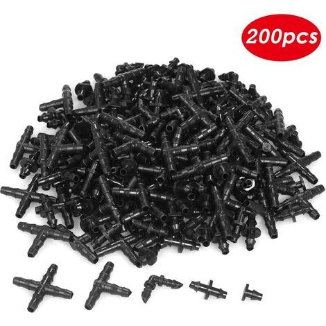 Kit De Raccords D'Arrosage Goutte À Goutte - 200 Pièces Pour Tubulure 6,35 mm (1/4 Pouce) - Pour Jardin Potager Serre Et Agriculture (1/5)