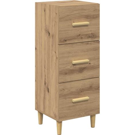 Buffet,Bahut,Meuble de Rangement chêne artisanal 34,5 x 34 x 90 cm Bois d'ingénierie CFW74190 (1/5)