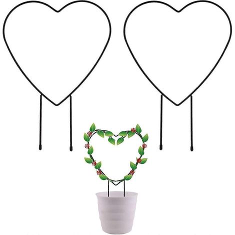 Ecleanfy - 2pcs Rankhilfe, Herz, Zum Pflanzenklettern, 31 Cm Stahl Pulverbeschichtet, Mit Schwarzer Beschichtung, Eisenkletterpflanzenstnder (1/4)