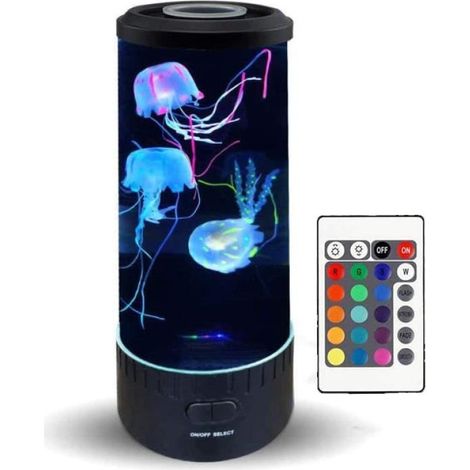 Lampe à lave LED - Lampe ronde pour aquarium de méduses - 7 couleurs de réglage de lumière - Décorations de bureau / domicile (1/4)