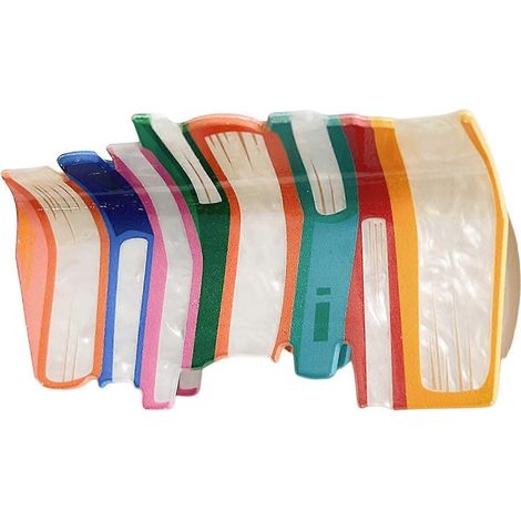 Pince à cheveux pour fille, couleur bonbon, forme livre, antidérapante, grande taille, pince à cheveux arrière.-Orange (1/5)