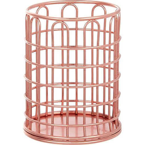 Portaplumas Metalico - Soporte Para Brochas De Maquillaje - Organizador De Escritorio Y Hogar - Dorado Rosa (1/5)