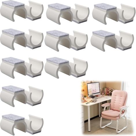 20 Pièces Patin de Chaise en Forme de U,25mm Blanc Tampon Chaise,Patin Luge Chaise,Réduction Bruit,Patin Chaise Tubulaire,pour Chambres à Coucher et Salons (1/5)