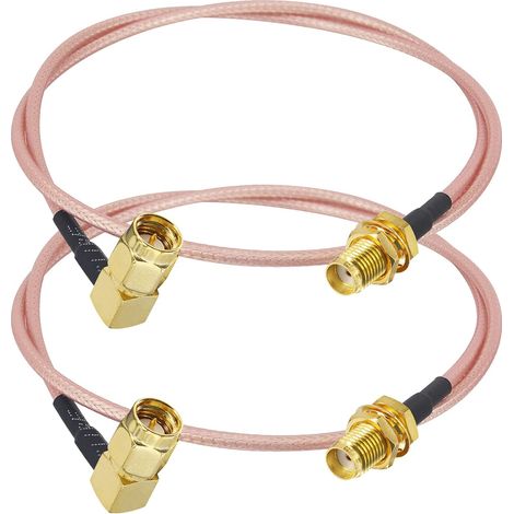 Jiajia AI, Câble SMA Femelle à SMA Mâle à Angle, 2pcs pour jardin, terrasse et extérieur (1/5)