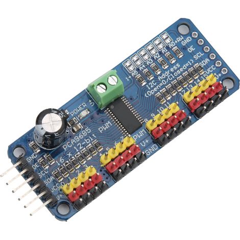 PWM-Servotreiber 16-Kanal-Motortreiberplatinenmodul IIC-Schnittstelle PCA9685 für Roboter (1/5)
