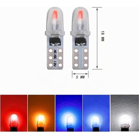 T5 LED Bulbs, 2721 27 37 286 PC74 LED Bulbs, Car Interior Lighting Dashboard Instrument Lamp, 12V 0.6W 40LM 3014 Chips, (Blue) (1/4)