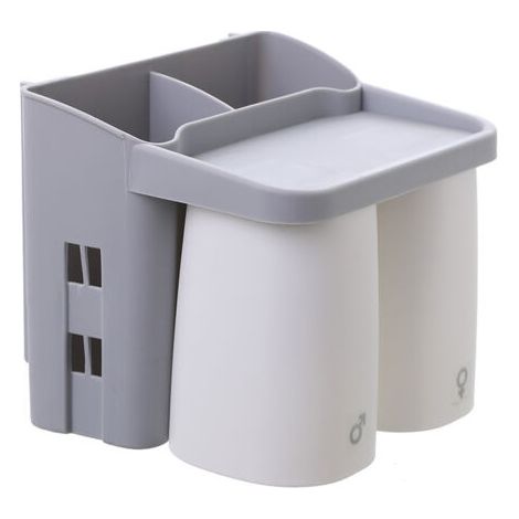 BUNTHAUS Adsorption magnétique inversé porte-brosse à dents mural salle de bain nettoyant support de rangement salle de bain(gris) (1/5)