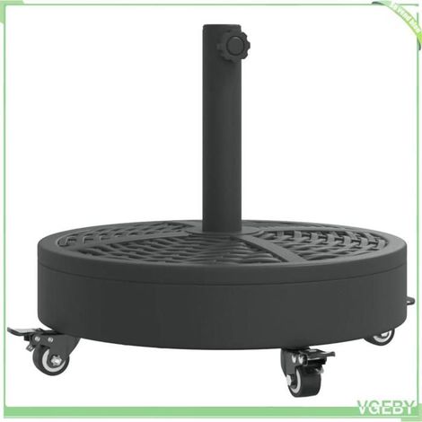 Base de parasol - FAFEICY - motif rotin - Ø38/48 mm - 27 kg - roulettes verrouillables (1/5)