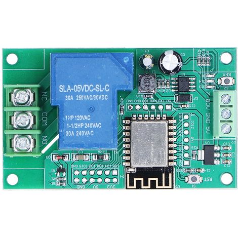 Module relais 30 A, carte de développement de contrôle Wi-Fi 1 canal avec connecteurs à broches ESP-12F (1/5)