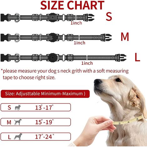 Collier Pour Chien - Collier Airtag Animaux De Compagnie - Collier En Nylon Réfléchissant Réglable Anti-Perte Avec Boucle À Dégagement Rapide (1/5)