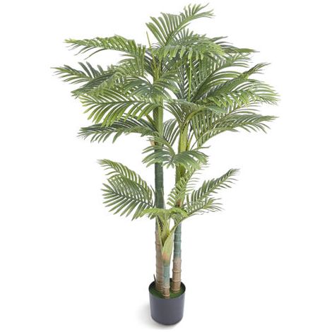 [JAMAIS UTILISÉ] Mophorn Palmier artificiel en canne doree de 2 m, fausse plante verte, materiau PE avec protection anti-basculement, decoration realiste necessitant peu deentretien pour la maison, le