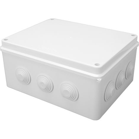Boîtier de dérivation extérieur IP65 étanche à la pluie 255x200x120mm coffret électrique universel avec bouchon en caoutchouc (1/5)