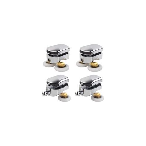 Rouleau de porte de douche, 4 roulettes doubles pour porte de douche Roulettes Coulissantes Porte Roue de Remplacement pour Cabine de Douche(23mm) (1/5)