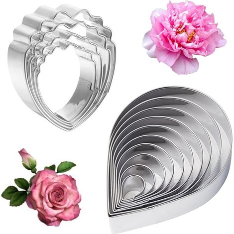 14 x Rose Petal Cookie Cutters Plastic Flower Biscuit Cookie Cutter Flower Cutter for Cake Making Bread Biscuits (1/5)