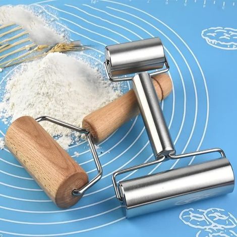 Pin de Roulement en Bois pour Cuisson Pizza Fondant Pâtisserie - Rouleau de Beechwood - Petite Broche à Rouleaux en Bois pour E[448] (1/4)