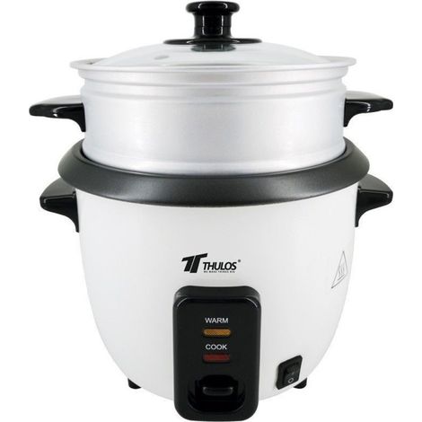 Cuiseur à riz électrique 300W 0,6 litres, 2 à 3 portions. Mijoteuse idéal aussi pour légumes/ poisson, Bol antiadhésif