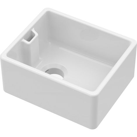Nuie Belfast Fireclay Kitchen Sink 1.0 Bowl 460mm L x 380mm W - White (1/4)