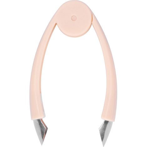 Couteau à éplucher les fruits multifonction, en acier inoxydable, portable, pour retirer le noyau et la tige, rose (1/5)