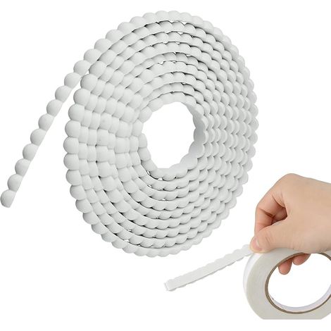 Garniture de moulage flexible, 1 pièce non finie 3D auto-adhésive DIY moulures à peindre en forme de perle garniture murale pelable et collante pour miroir armoire étagère fenêtre porte décor (1/5)