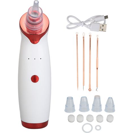 Aspirateur à pores électrique rechargeable USB pour visage, kit nettoyant anti-comédons avec 4 embouts professionnels (1/5)