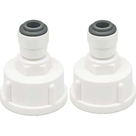Conector de línea de agua para refrigerador, 2 piezas, conexión rápida de 1/4" a conector hembra de 3/4", doble sellado, conexión rápida para filtro de agua - Crezuo