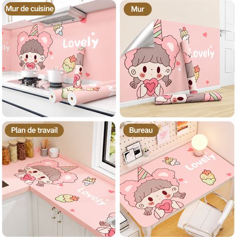 Papier peint adhésif mural épais dessin animé motif Fille douce rouleau 60 cm de large 3 m rénovation sticker 1 kg – Livraison gratuite