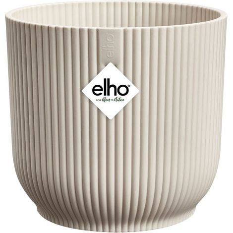 Pot Vibes Fold D.18 Blanc Lin Design Plissé élégant Et Durable - Elho Bv