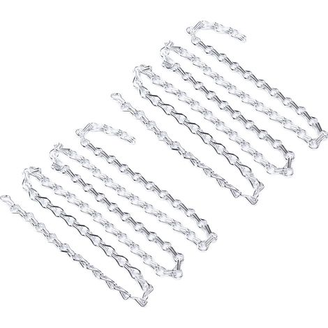 Lot de 2 chaînes de suspension d'un mètre, antirouille et anticorrosion, faciles à monter, pour la création de mangeoires à oiseaux (argent).