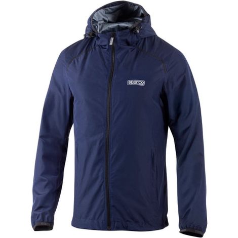 Windbreaker giacca antipioggia e antivento con fodera personalizzata Sparco Blu/Nero Tg. XS in poliestere con membrana TPU resistente all'acqua Blu + Nero XS