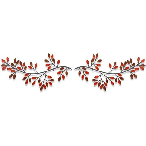 feuilles decoration murale metal, (2Pack) decoration murale decoration anniversaire décoration decoration chambre mariage accessoires intérieure salon maison tableau decoration murale salon (ro (1/4)