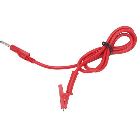 Câble de test avec pince crocodile, connecteur banane en silicone de 4 mm pour multimètre, 10 ARed (1/5)