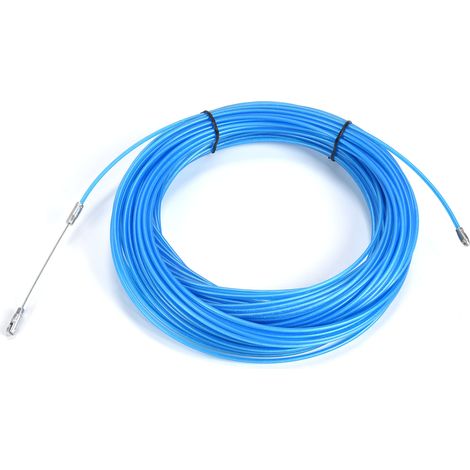 Câble en acier multifonction antioxydant gainé plastique bleu pour treuil levage traction (50m 164ft) (1/5)