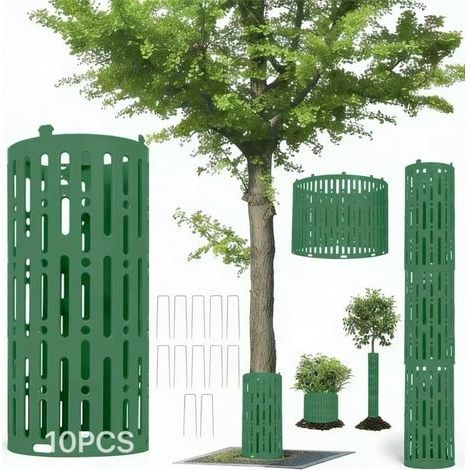 Set mit 10 Baumstammschonern (20 x 33 cm) – Ausziehbar – Mit 10 U-förmigen Clips – Schutz vor Wildtieren – Baumstammschutz (1/5)