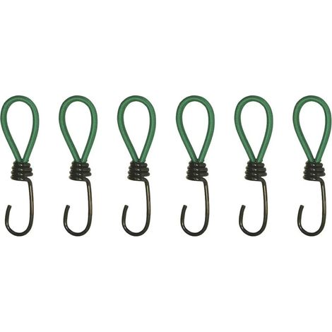 Tendres tendeurs caoutchouc pour filets, bâches, bagages - 6 pièces extensibles 70-160 mm (1/2)