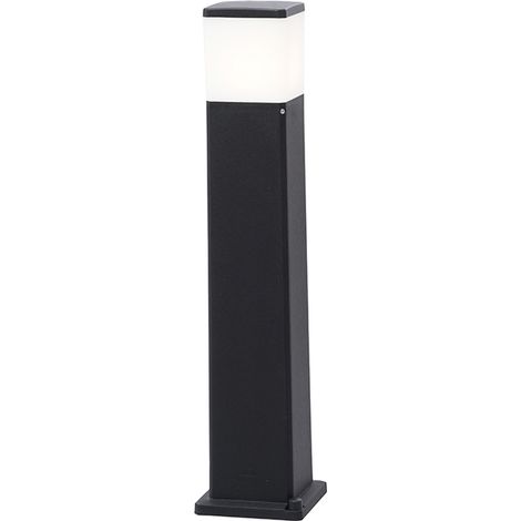 virgilio lampione 1xe27 11w con pulsante cct (3 colori) ip55 l.13,1xw.13,1xh.80cm resina nera