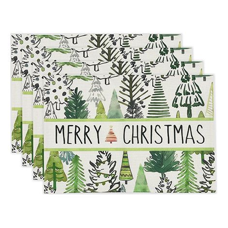 4 Set de Table de Noël, Table Lavables, Sets Table pour Petit Déjeuner 45x30 Cm (1/5)