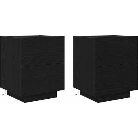 Maison Exclusive - Nachttisch 2 pcs Schwarz Eichen-Optik 45 x 40