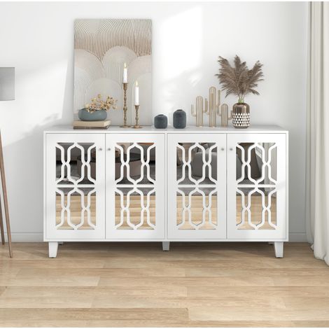 Aparador salón con espejo y puertas de cristal OKMYHOME (1/5)