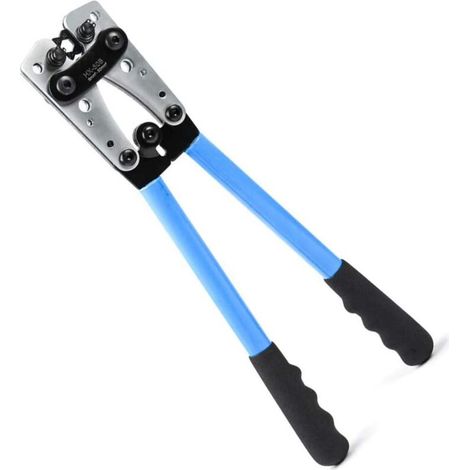 HX-50B Cosse de cable de batterie Outils de sertissage Pinces d'électricien pour sertir des cables de 6-50mm2 (AWG 8-1 / 0) avec la plaque métallique épaissie et renforcée (1/5)