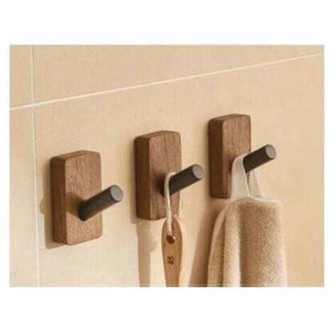 3 Porte Manteau - Manteaux en Bois, XU, Crochet Mural Destiné à Chapeaux, Clés, Serviettes, Portefeuilles, Décoration de Salon, Salle de Bain, Chambre à Coucher, Cuisine, Garde-Robe-B - (1/4)