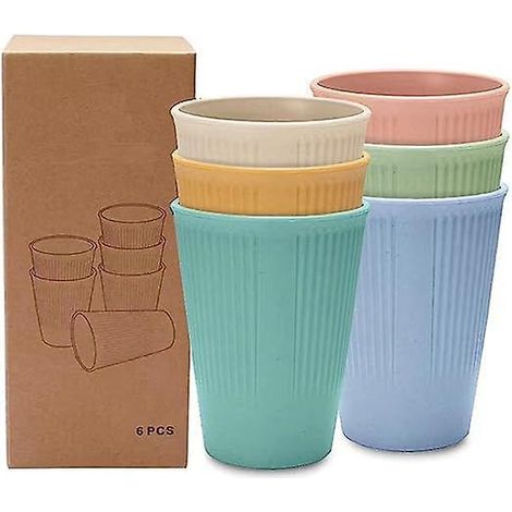 un Lot De 6 Gobelets En Plastique De Diffrentes Couleurs, Gobelets Incassables En Polypropylne Sain, Adapts Aux Adultes Et Aux Enfants, Multifonct (1/5)