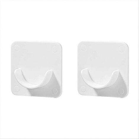 Supports de fixation pour barres de douche sans clous, supports et étagères, blanc (1/5)