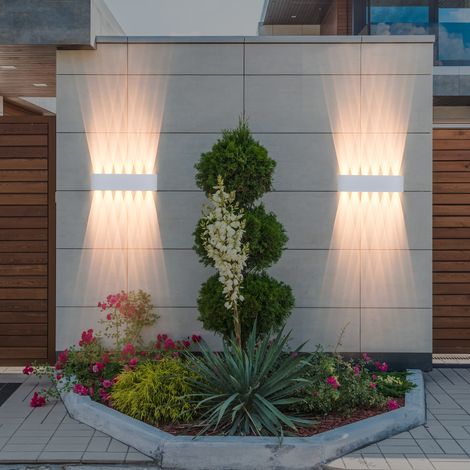 Applique Murale Moderne LED Lamp Murale Créative Éclairage Applique Murale Blanc Décoration 12W Lumière Blanc Chaud - 2Pcs