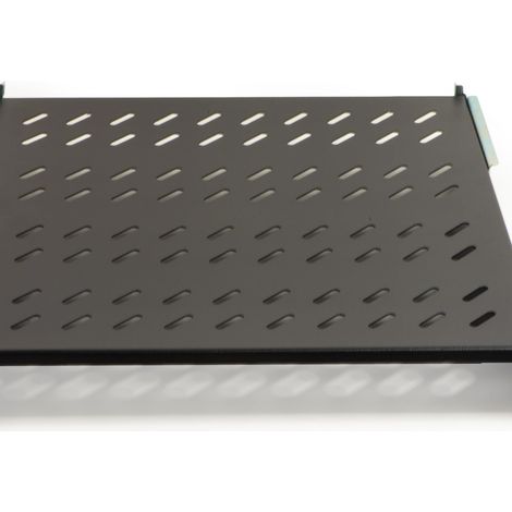 Link LKRIP450LN Estante de Acero para Armario Rack 19" 1U Negro RAL9005 Profundidad Ajustable 450-550 mm Capacidad 50 kg