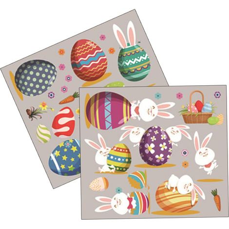Autocollants décoratifs pour vitrines et portes motif lapin (1/5)