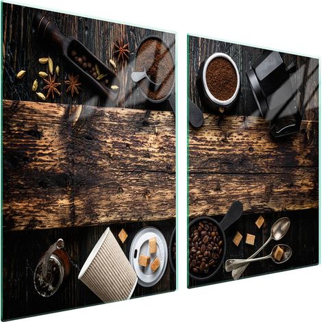Plaque de protection en verre pour poêle 2x45x52 Bois (1/5)