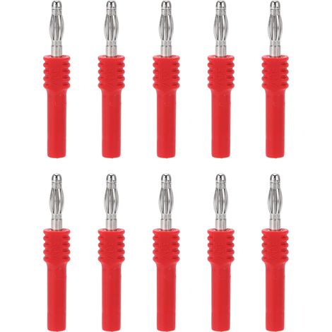 10PCS Connecteurs Banane 4mm Mâle vers 2mm Femelle J.20025 pour Multimètre et Applications Industrielles Rouge (1/5)