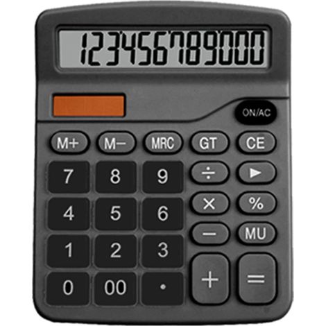 Desktop Calculator Standard 12 Digit Solar and Battery Dual Power Students Calculator for Office School Home Business Black (1/5)