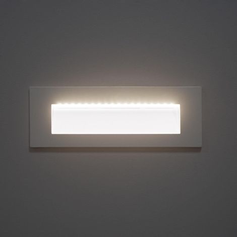 Baliza Exterior LED 6W Empotrable Pared Rectangular Blanco Groult 4000K Blanco Neutro