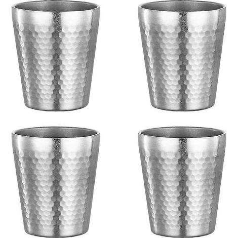 Gobelet isotherme double paroi acier inoxydable 304 175 ml empilable finition martelée qualité alimentaire (1/5)
